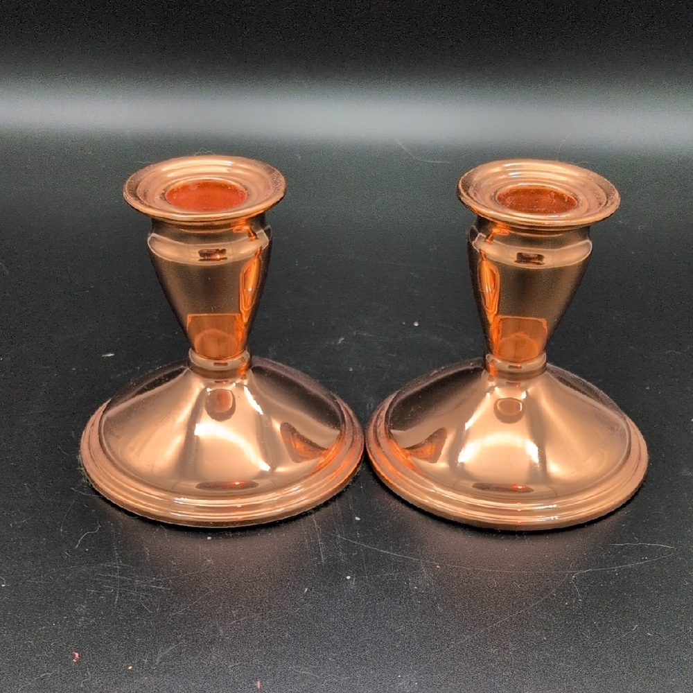 Copper Finish Candle Holders